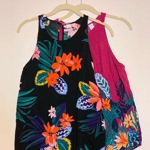 Old Navy Floral Halter Swing Tanks - Set of 2